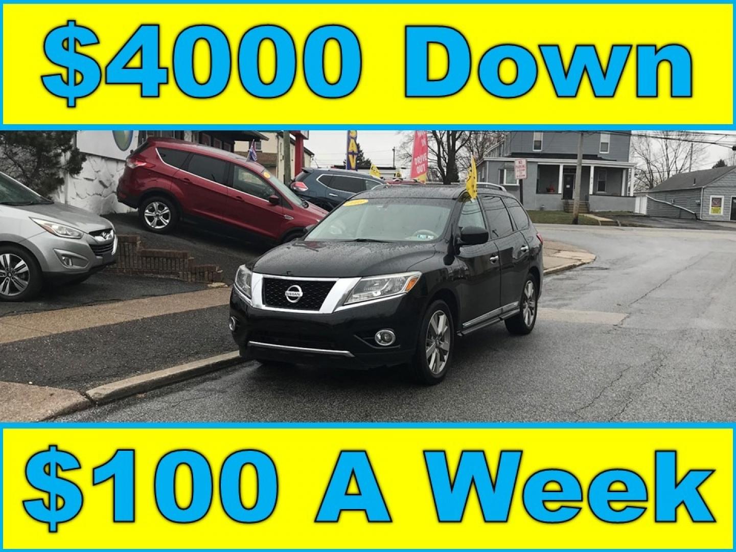 2013 Black /Tan Nissan Pathfinder Platinum (5N1AR2MM2DC) with an 3.5 V6 engine, Automatic transmission, located at 577 Chester Pike, Prospect Park, PA, 19076, (610) 237-1015, 39.886154, -75.302338 - Photo#0